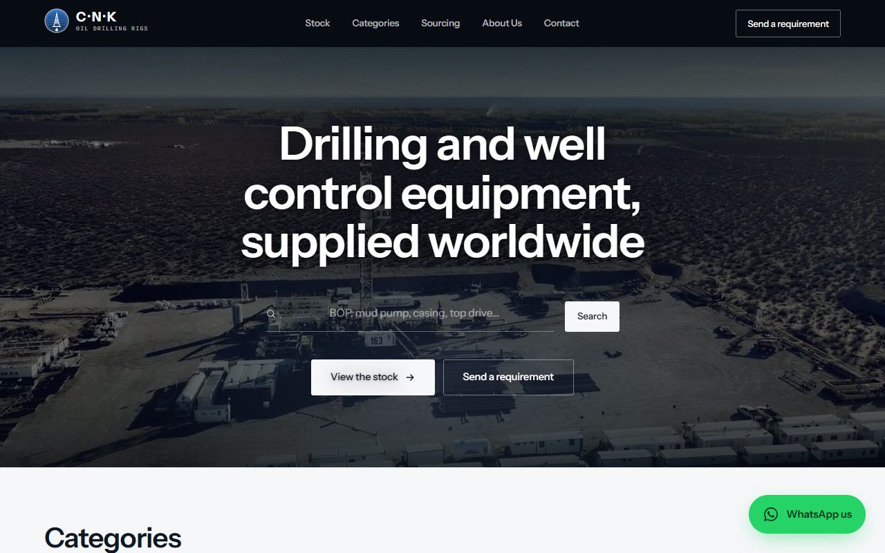 The CNK oilfield equipment website