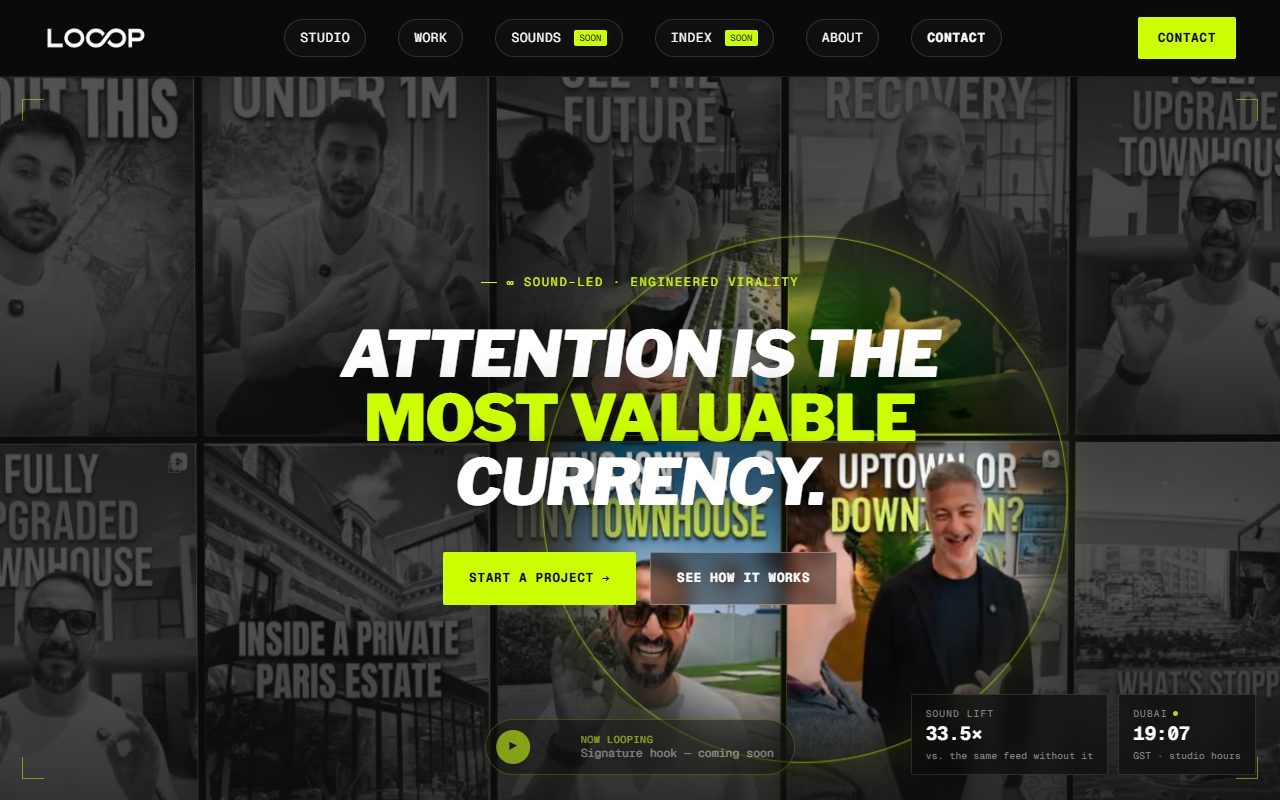The LOOOP content studio website